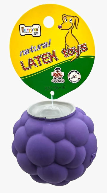 EE Toys Natural Latex Rubber Squeaky Dog Toy - Grapes Design